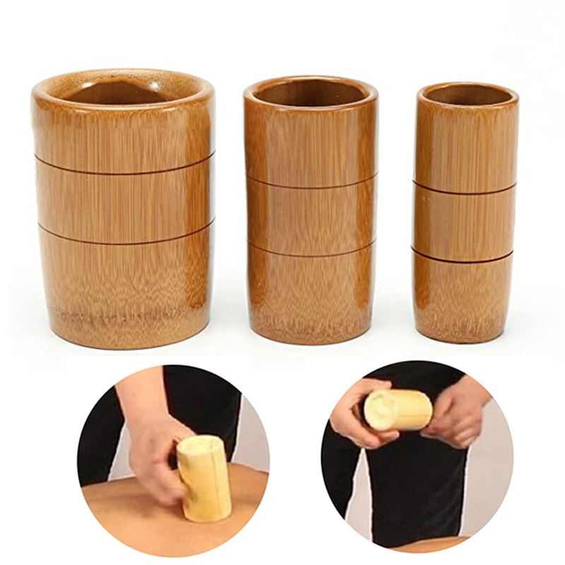 Cupping Therapy Set - ถ้วยไม้ไผ่สำหรับชุดการบำบัดด้วยการครอบแก้วแบบจีนโบราณ ชุดอุปกรณ์บำบัดเซลลูไลท์ ถ้วยสุญญากาศไม้ไผ่เผาถ่านสำหรับการนวดฝังเข็ม