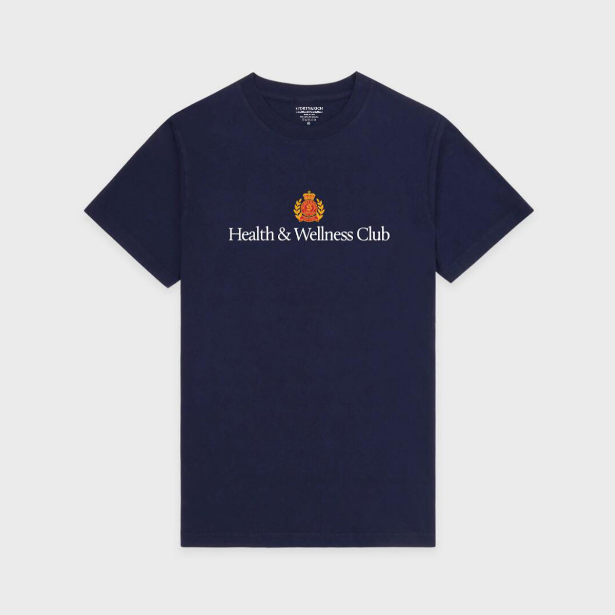 Health Wellness Club - Health Wellness Club ตัวอักษรพิมพ์เสื้อแขนสั้นเสื้อ T Navy