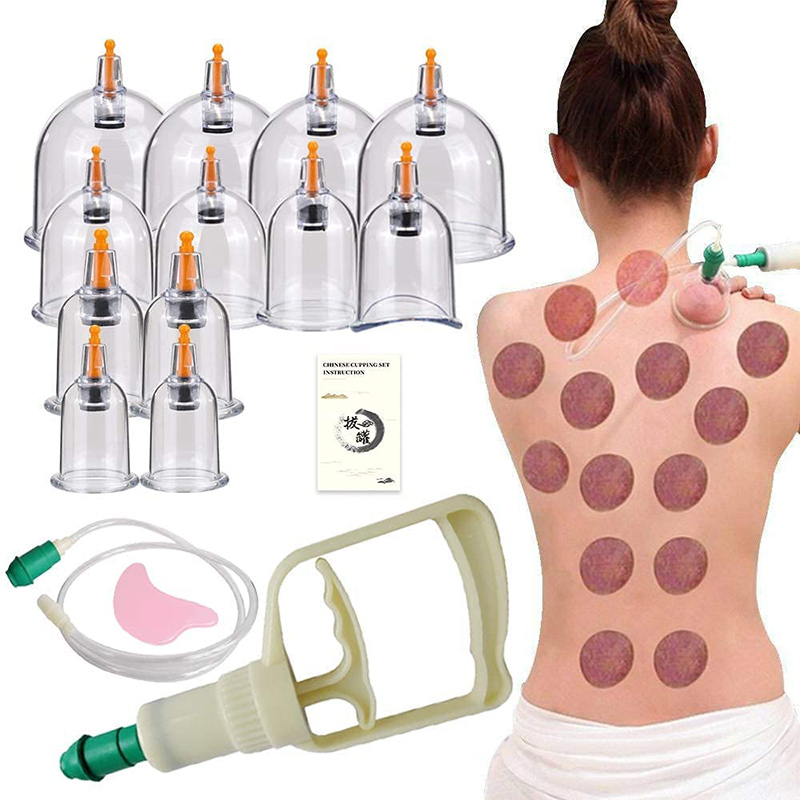 Cupping Therapy Set - 6or24 ชิ้นดูดถ้วยนวดสูญญากาศ Cupping Body Massager พลาสติกดูดสูญญากาศ