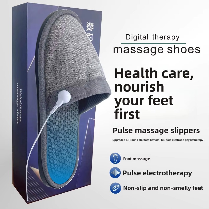 Ems Foot Massager - รองเท้านวดเท้าไฟฟ้า EMS กระตุ้นด้วยการกดจุดฝังเข็ม พร้อมอิเล็กโทรดไมโครเคอร์เรนท์สำหรับกายภาพบำบัด