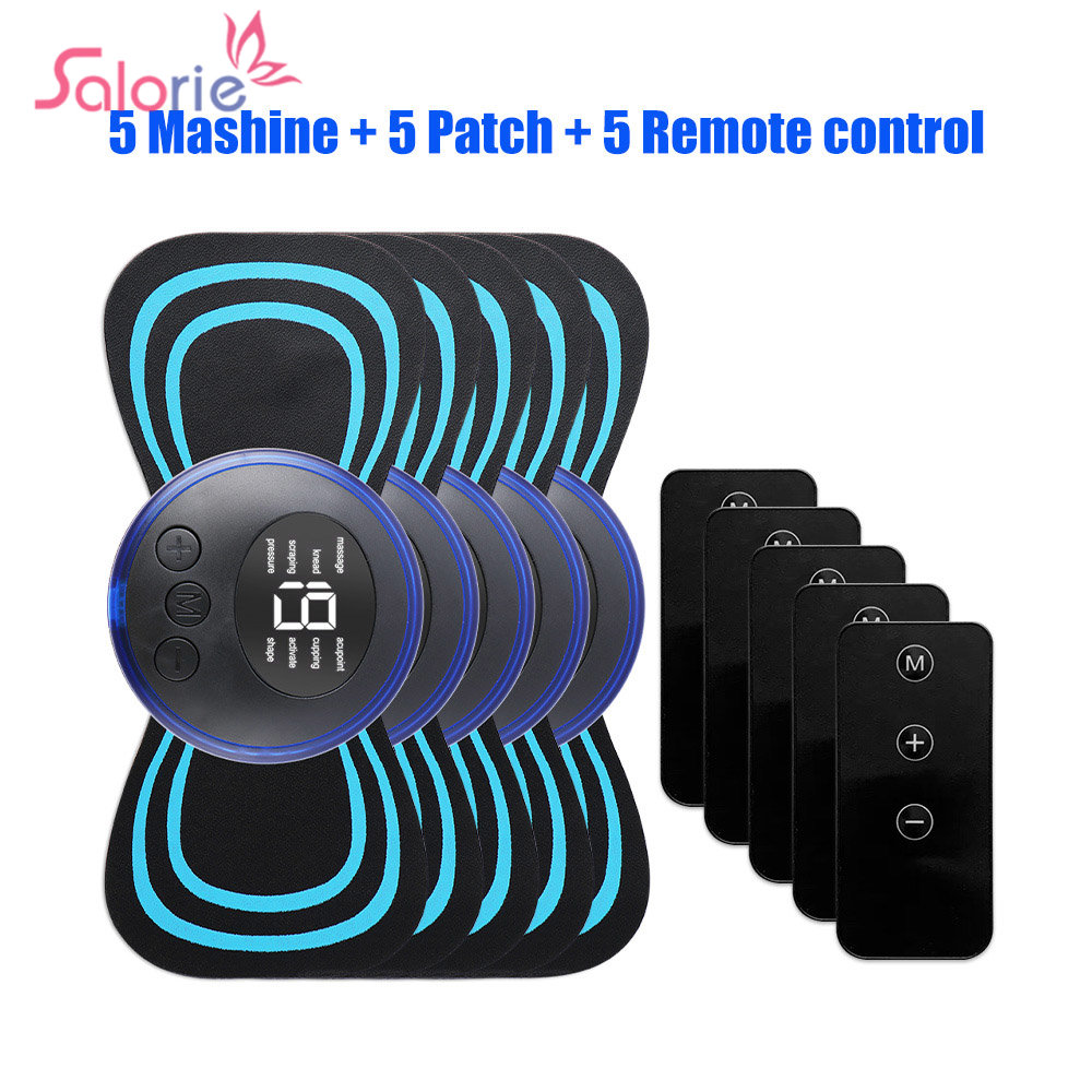 Ems Foot Massager - 5 ชิ้นชุดคอกลับนวดสติกเกอร์ EMS Pulse มินินวดไฟฟ้าสําหรับไหล่ขาปากมดลูก Body