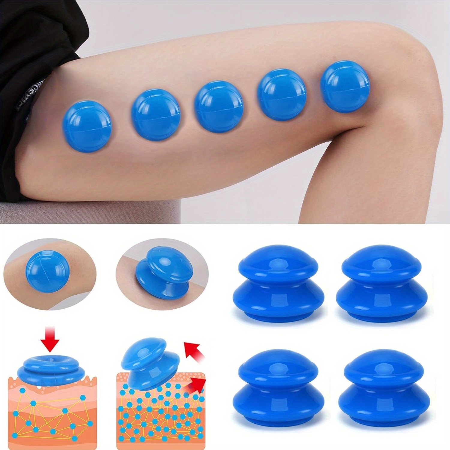 Cupping Therapy Set - 1pcs ซิลิโคน Cupping Therapy ชุดถ้วยนวดซิลิโคนนวดถ้วยจีนสูญญากาศนวด Cupping