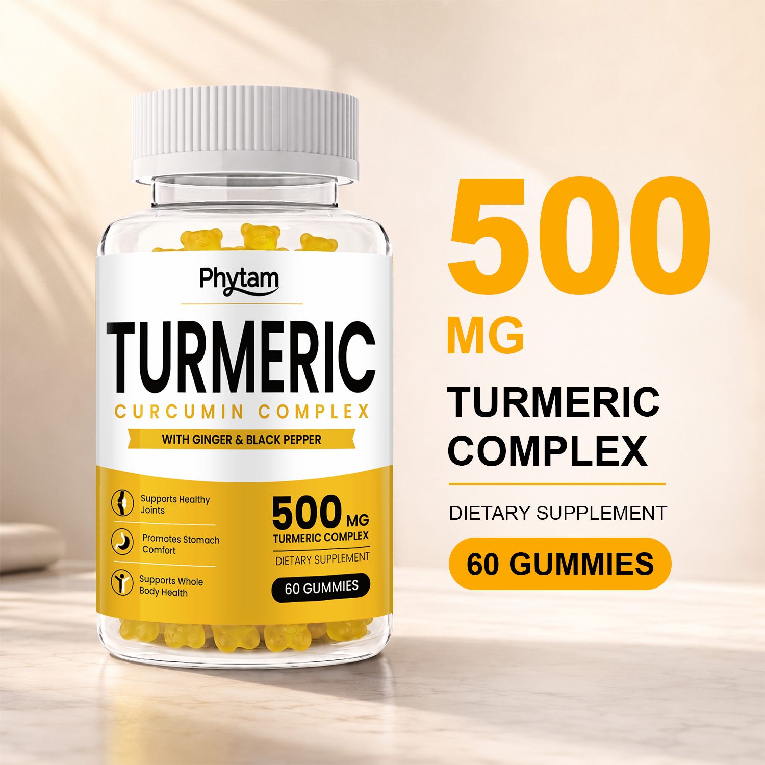 Health Wellness Gummies - กัมมี่ขมิ้นเคอร์คูมินผสมขิงและพริกไทยดำ ช่วยส่งเสริมสุขภาพข้อต่อ ระบบหัวใจและหลอดเลือด และสุขภาพร่างกายโดยรวม