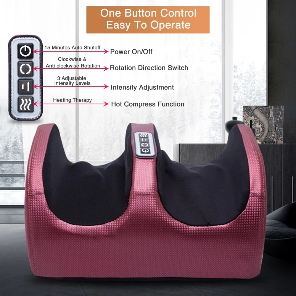 Foot Bath Massager - เครื่องนวดเท้าไฟฟ้า Shiatsu เครื่องนวดเท้าบําบัดความร้อนนวดเท้า Roller สําหรับบรรเทาความเมื่อยล้าขาผู้หญิงผู้ชาย