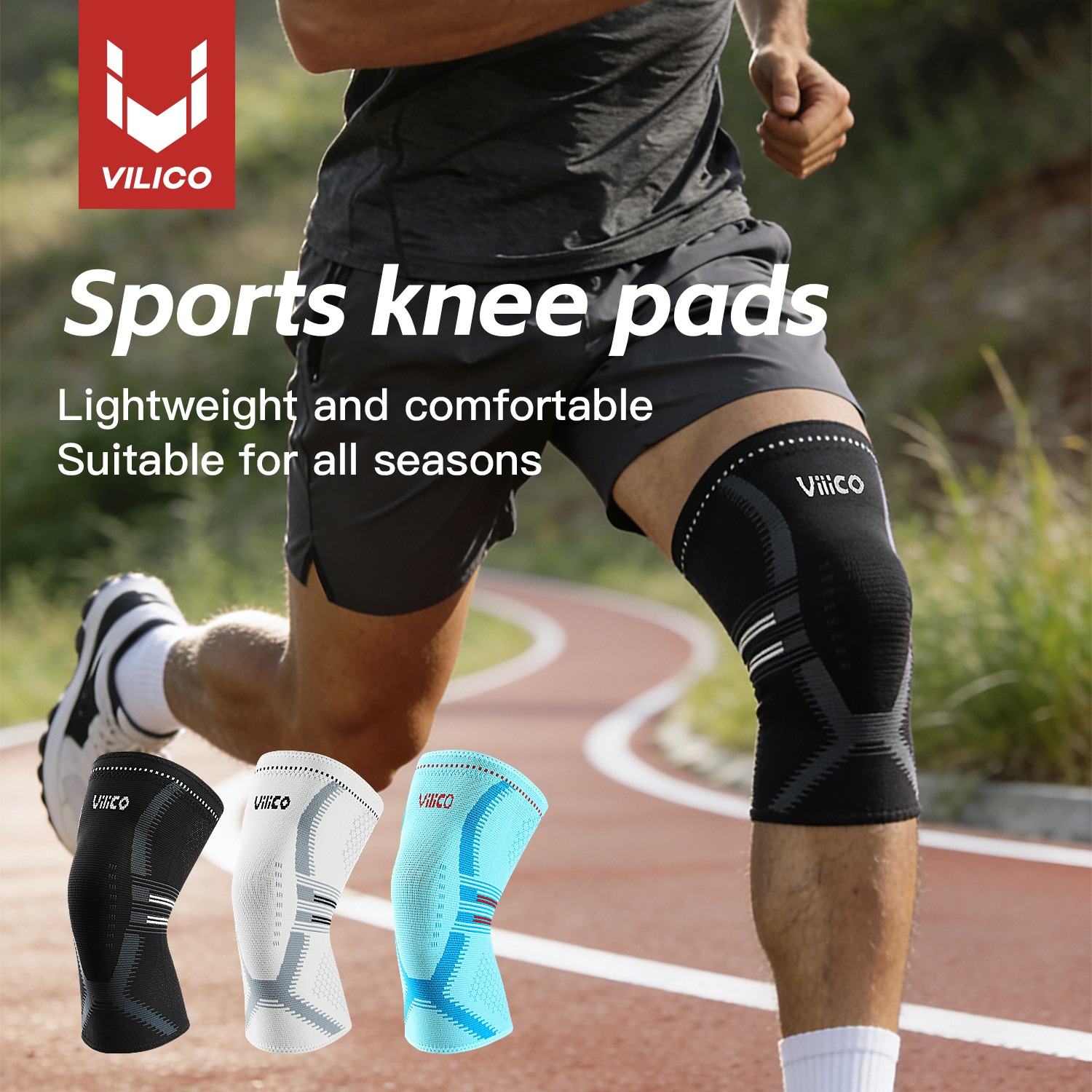 Compression Knee Sleeve - อุปกรณ์พยุงเข่า 1 ชิ้น สำหรับผู้หญิงและผู้ชาย - ปลอกรัดข้อเข่าเพื่อการรองรับข้อต่อสำหรับการวิ่ง