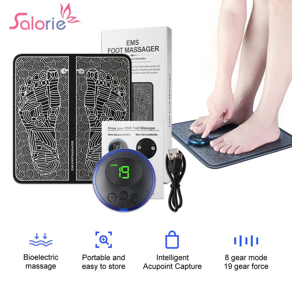 Ems Foot Massager - EMS แผ่นนวดเท้ากายภาพบําบัด Multi-Directional Electric Massager เครื่องกระตุ้นกล้ามเนื้อหดตัวส่งเสริมการไหลเวียนโลหิต