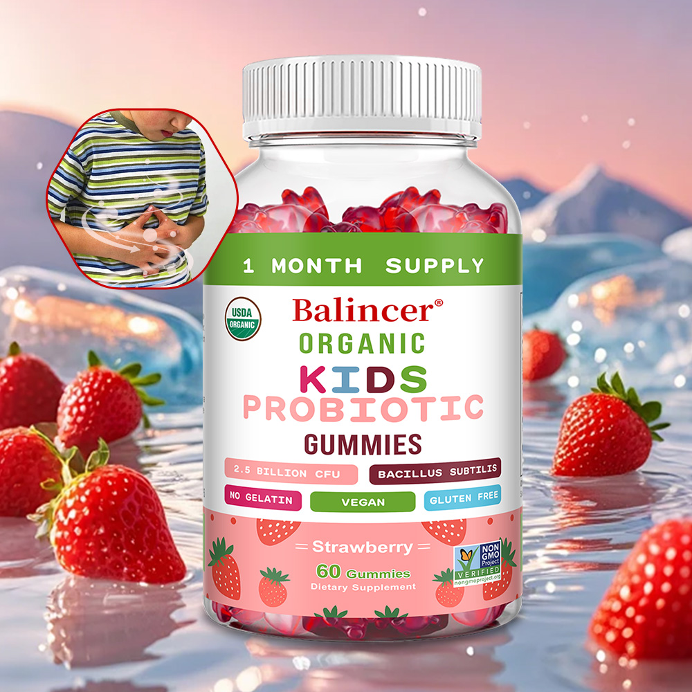 Health Wellness Gummies - กัมมี่โปรไบโอติกออร์แกนิกธรรมชาติ (รสสตรอว์เบอร์รี) สำหรับเด็ก ดีต่อสุขภาพลำไส้ เสริมสร้างระบบภูมิคุ้มกัน และส่งเสริมสุขภาพทั่วไป