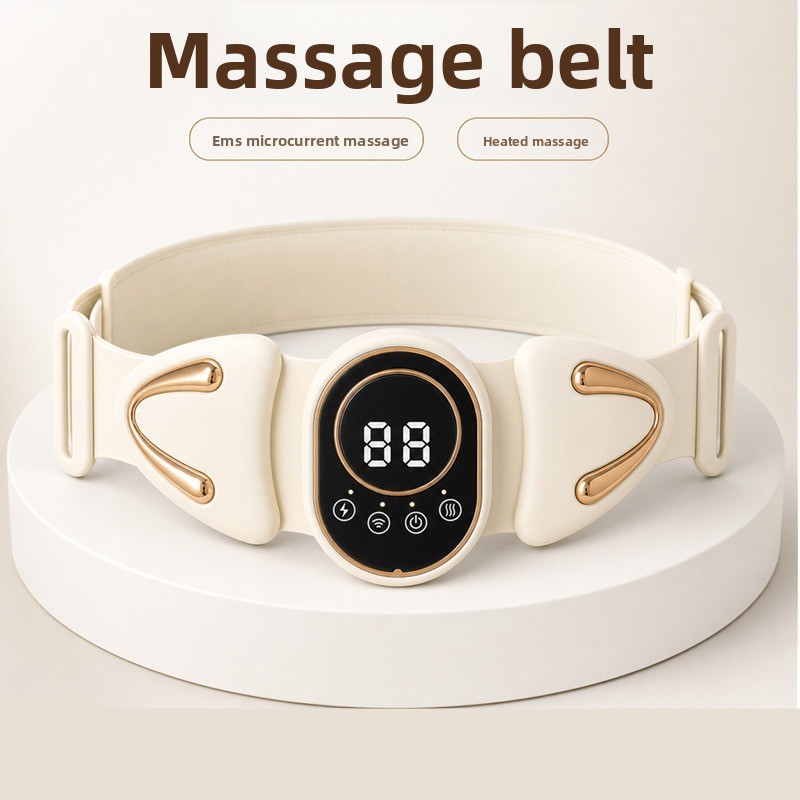 Ems Foot Massager - เข็มขัดนวดด้วยคลื่น EMS พร้อมระบบประคบร้อนแบบพกพา อุปกรณ์นวดกระชับสัดส่วน ช่วยเผาผลาญไขมันและกระตุ้นการขับเหงื่อ สำหรับออกกำลังกายที่บ้าน