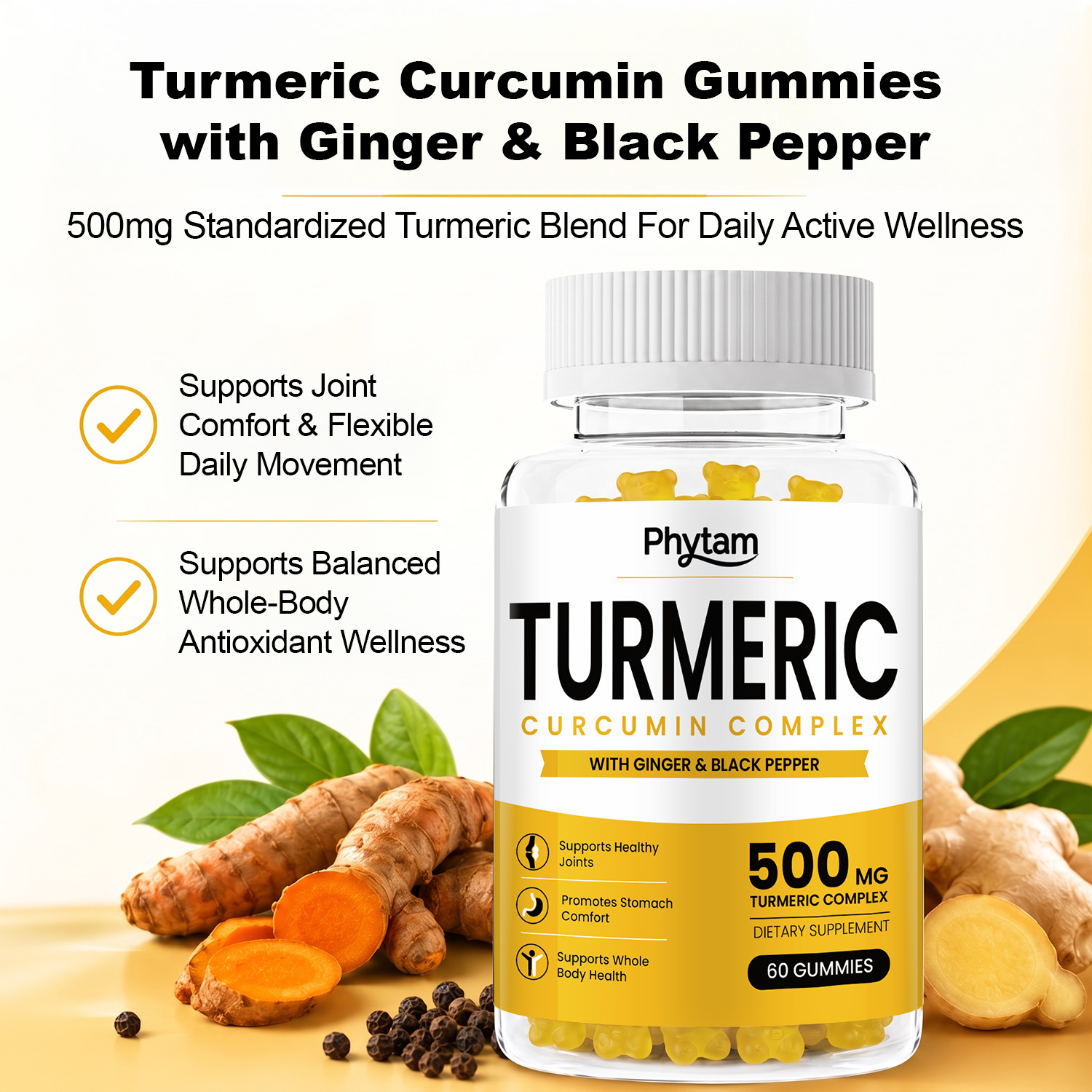 กัมมี่ขมิ้นเคอร์คูมินผสมขิงและ - Health Wellness Gummies บทวิจารณ์และราคา